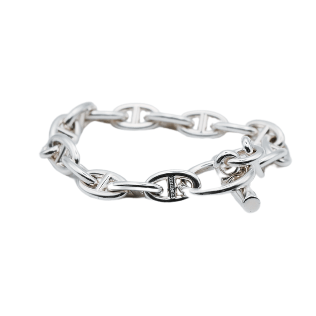 Hermes Chaine d'Ancre PM Bracelet Silver SV925, 17 frames / エルメス シェーヌダンクルPM ブレスレット シルバー