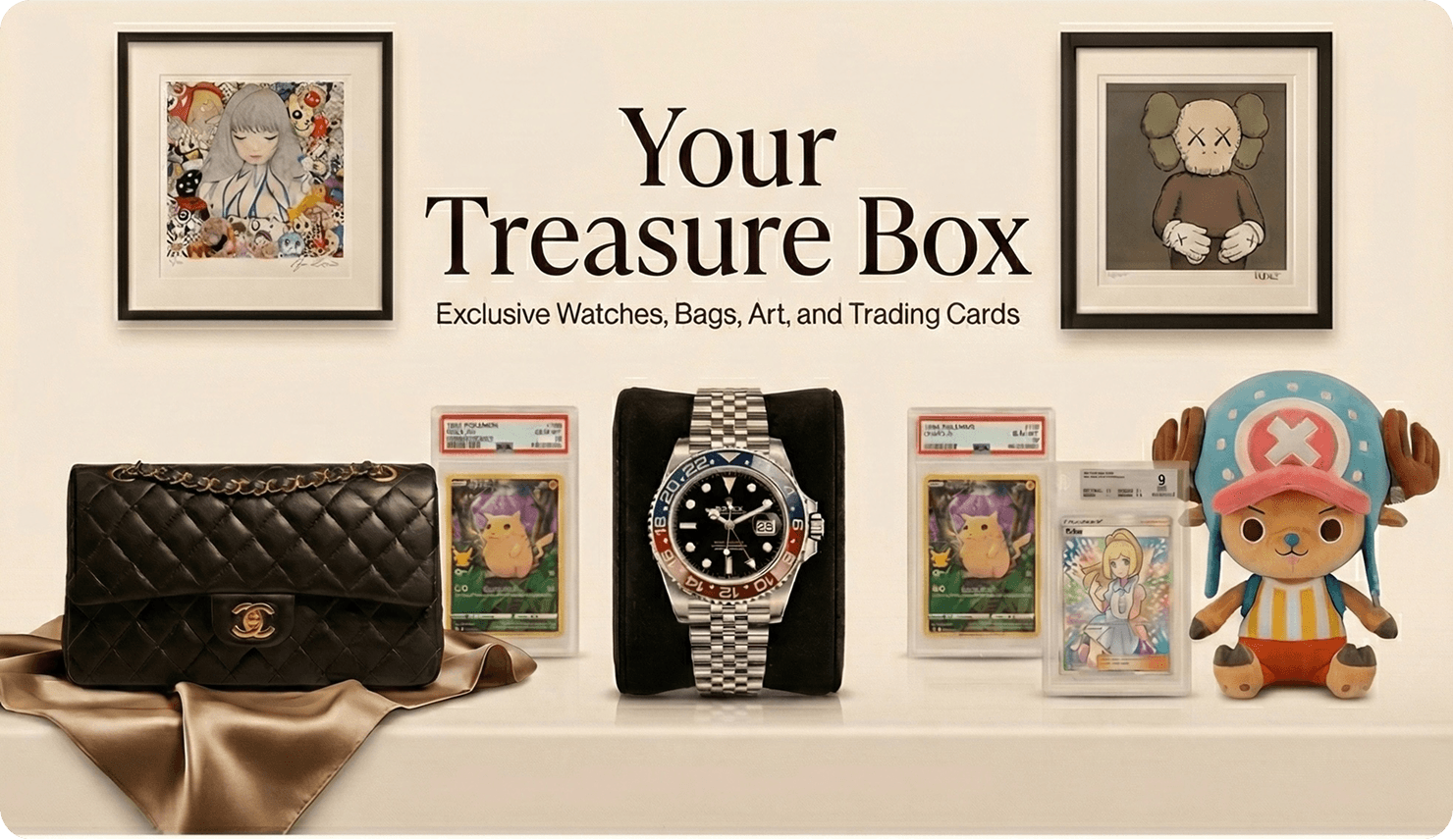 Your Treasure Box - Exclusive Watches, Bags, Art, and Trading Cards
